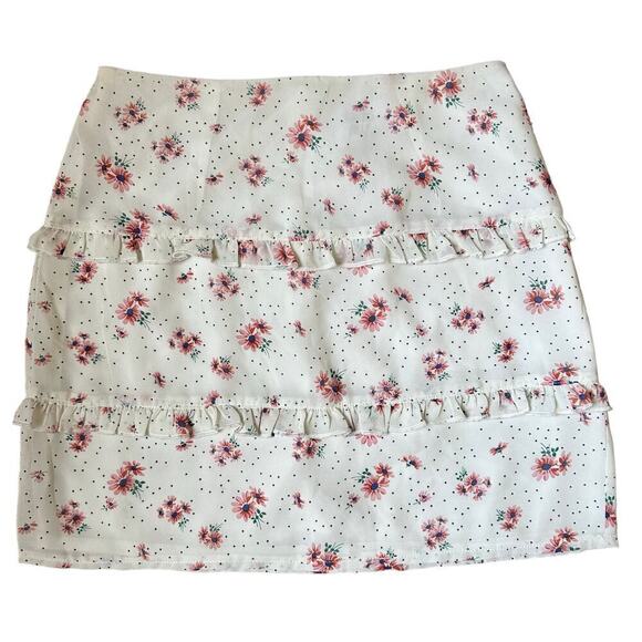 Princess Polly Skirt Adelina Mini Floral White Size 4 - Picture 3 of 7